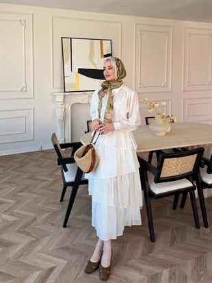 Elsiya Kat Kat Etekli Takım Beyaz (2019)