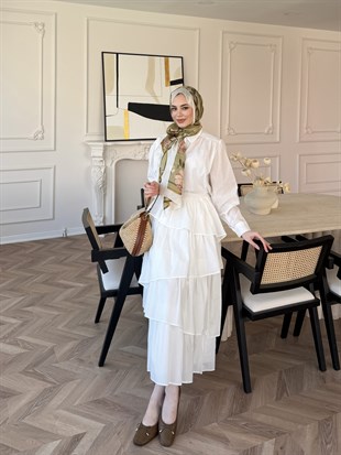 Elsiya Kat Kat Etekli Takım Beyaz (2019)