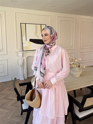 Elsiya Kat Kat Etekli Takım Pembe (2019)