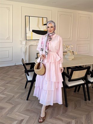 Elsiya Kat Kat Etekli Takım Pembe (2019)