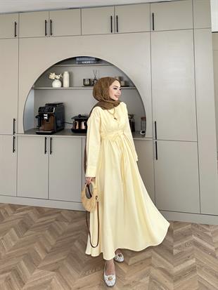 Elvin Modal Elbise Sarıkemersiz 