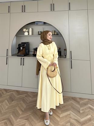 Elvin Modal Elbise Sarıkemersiz 