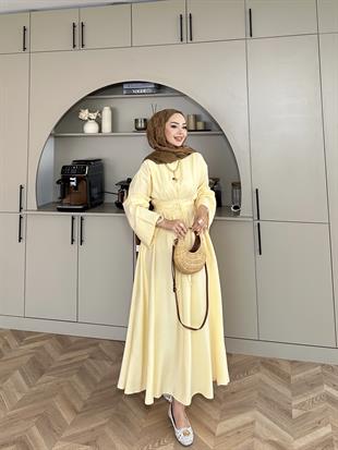 Elvin Modal Elbise Sarıkemersiz 