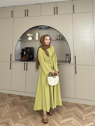 Elvin Modal Elbise Yağ Yeşili