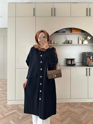 Erica Angora Uzun Hırka Siyah