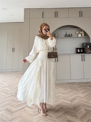 Estelle Tül Etekli Takım Beyaz (8055)