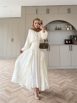 Estelle Tül Etekli Takım Beyaz (8055)