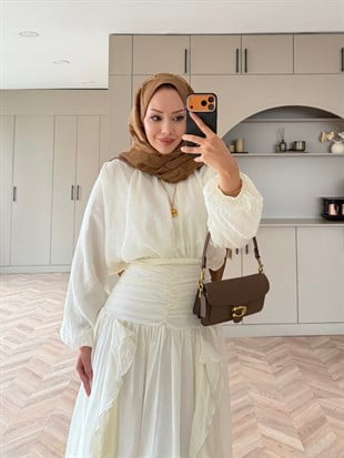 Estelle Tül Etekli Takım Beyaz (8055)