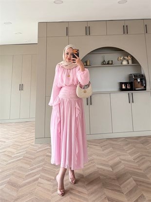 Estelle Tül Etekli Takım Pembe (8055)