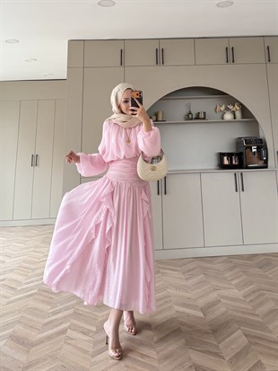 Estelle Tül Etekli Takım Pembe (8055)