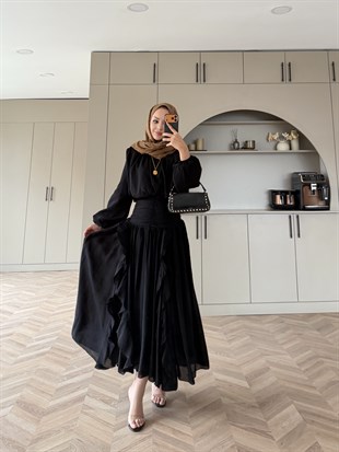 Estelle Tül Etekli Takım Siyah (8055)