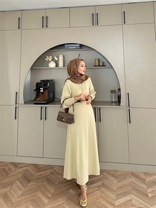 Eylül Triko Elbise Bej