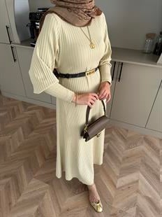 Eylül Triko Elbise Bej