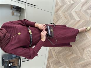 Eylül Triko Elbise Bordo