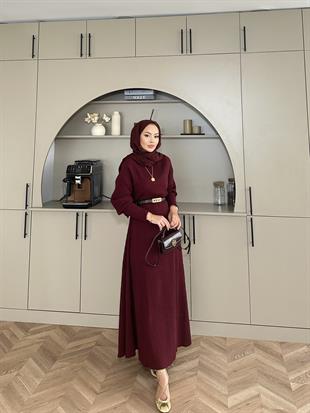 Eylül Triko Elbise Bordo