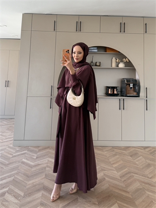 Fanes Pelerinli Elbise Bordo (035)