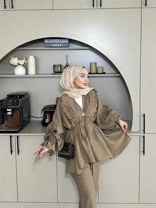 Faye Pantolonlu Takım Kahve 