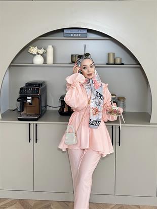 Faye Pantolonlu Takım Pudra