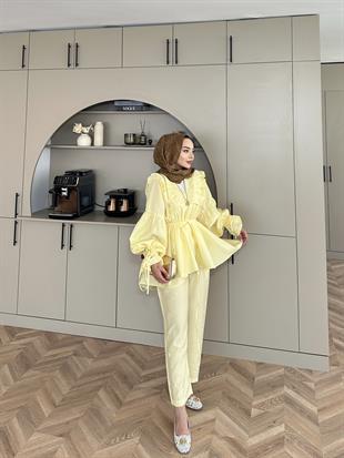 Faye Pantolonlu Takım Sarı