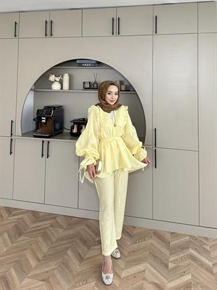 Faye Pantolonlu Takım Sarı