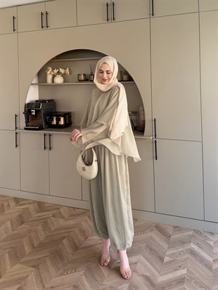 Feely Yarasa Kol Pantolonlu Takım Yeşil (5799)