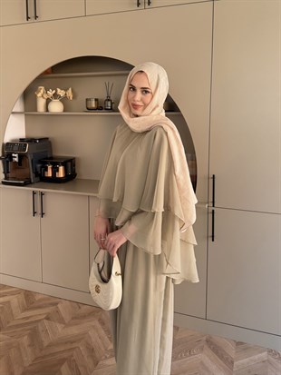 Feely Yarasa Kol Pantolonlu Takım Yeşil (5799)