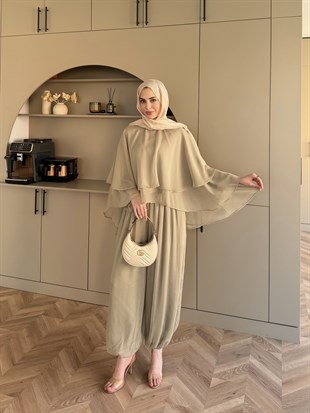 Feely Yarasa Kol Pantolonlu Takım Yeşil (5799)