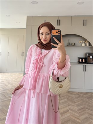 Felis Fırfırlı Etekli Takım Pembe (3090)