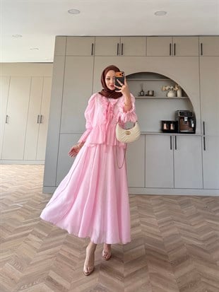 Felis Fırfırlı Etekli Takım Pembe (3090)