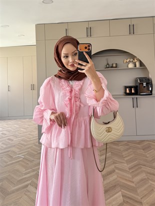 Felis Fırfırlı Etekli Takım Pembe (3090)