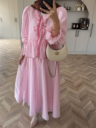 Felis Fırfırlı Etekli Takım Pembe (3090)