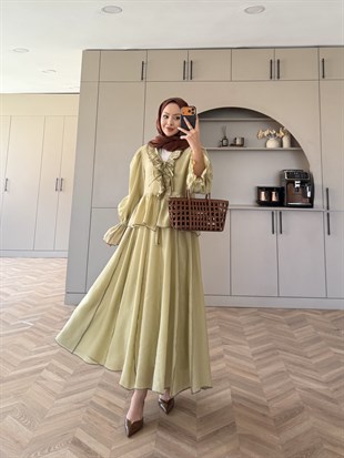 Felis Fırfırlı Etekli Takım Su Yeşili (3090)