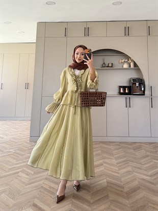 Felis Fırfırlı Etekli Takım Su Yeşili (3090)