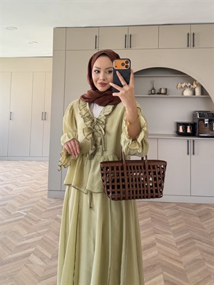 Felis Fırfırlı Etekli Takım Su Yeşili (3090)