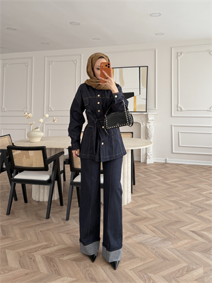 Ferga Pantolonlu Kot Takım Mavi (6051)