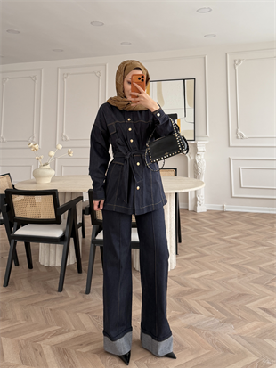 Ferga Pantolonlu Kot Takım Mavi (6051)