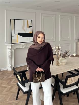 Ferla Şal Yaka Hırka Acı Kahve
