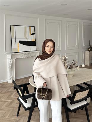 Ferla Şal Yaka Hırka Bej