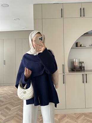 Ferla Şal Yaka Hırka Lacivert