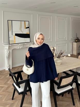 Ferla Şal Yaka Hırka Lacivert