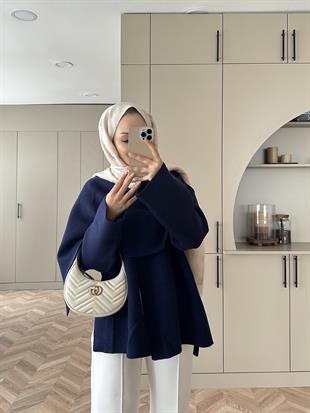 Ferla Şal Yaka Hırka Lacivert