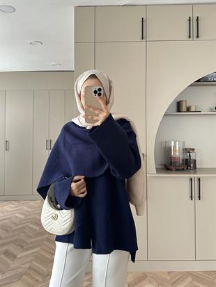 Ferla Şal Yaka Hırka Lacivert