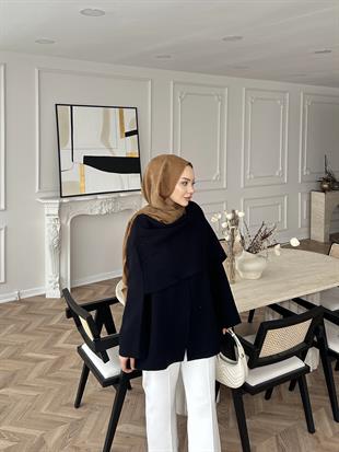 Ferla Şal Yaka Hırka Siyah