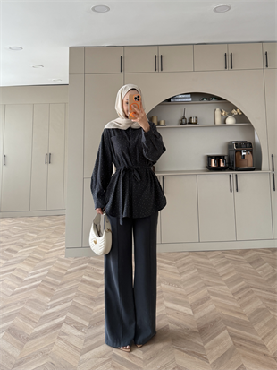 Fiola Taşlı Takım Antrasit (4404)