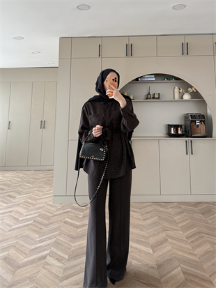 Fiola Taşlı Takım Kahve (4404)