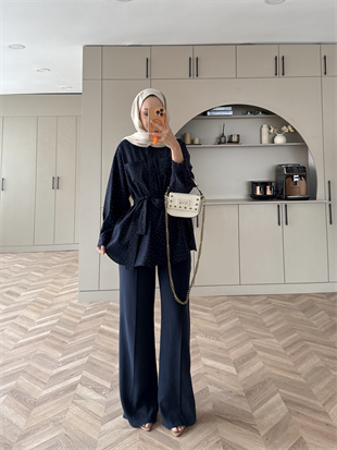 Fiola Taşlı Takım Lacivert (4404)