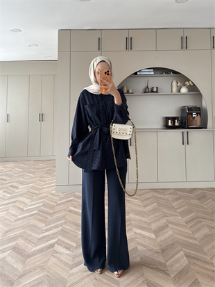 Fiola Taşlı Takım Lacivert (4404)