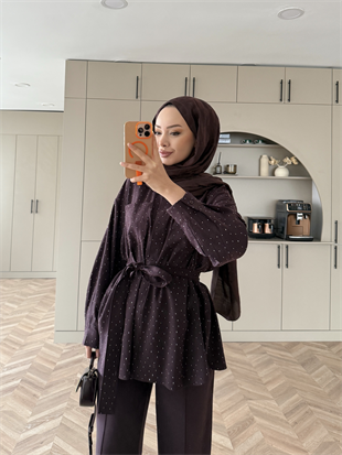 Fiola Taşlı Takım Mürdüm (4404)