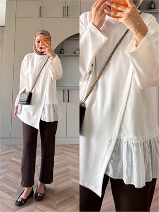 Fisto Detaylı Sweat Ekru (3525)