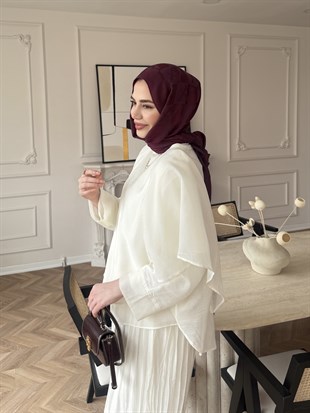 Flair Asimetrik Kesim Pantolon Takım Ekru (8050)